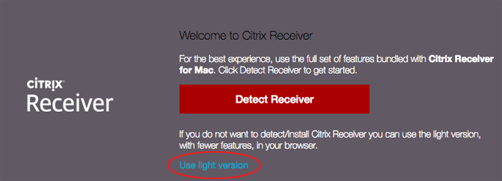 citrix receiver for personal use on a mac